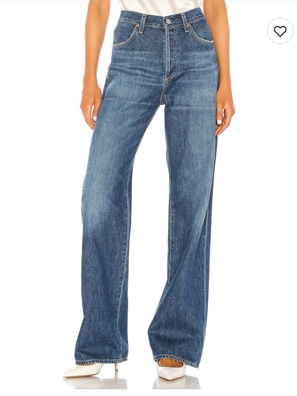 Citizens Of Humanity Annina Medium Blue Wide Leg Jeans